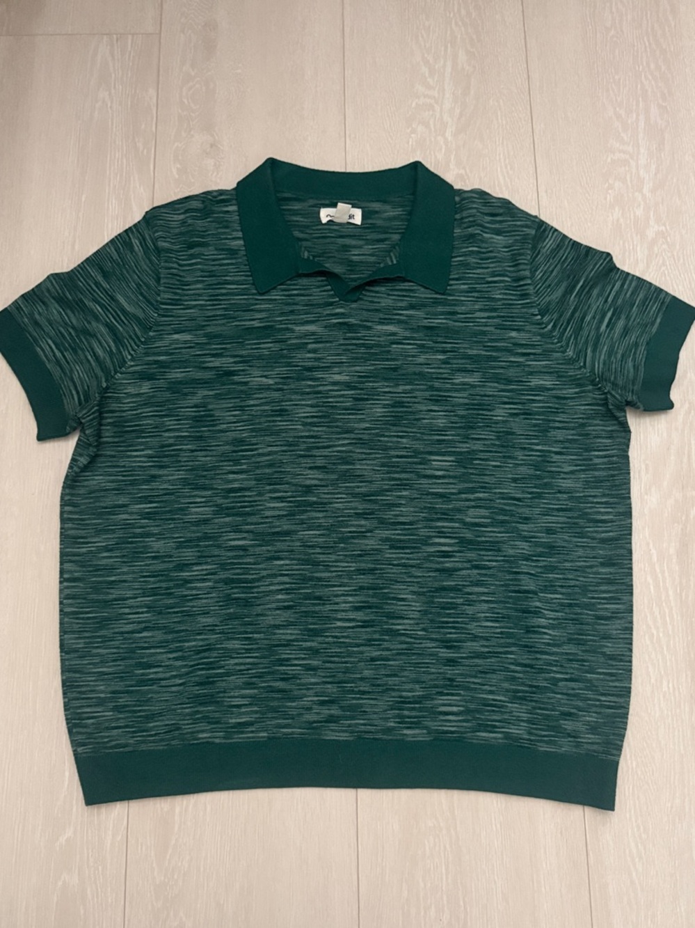 Open Edit Dark Green Short-Sleeve Polo